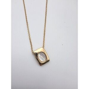 Vintage PARK LANE Necklace Mother Of Pearl 18k Gold Plate 16" Signed FREE $hip!!